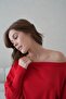 Women's Boat Neck Off-Shoulder Knit Sweater - 3
