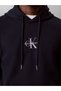 Men's Regular Cut High Cotton Content Hooded Long Sleeve Navy Blue Sweatshirt - 4