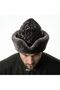 Leather Börk Hat with Embossed Pattern on Brown Leather - 3