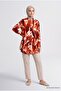 Abstract Patterned Tunic Orange