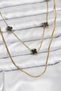 Gold Color Black Flower Model Italian Crushed Chain 2-Piece Steel Necklace - 3