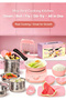 34PCS Mini Kitchen Toy Set Smart Electric Stove Pretend Play Cooking Toys for Kids（Pink） - 3