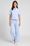 Women 2 Pieces Short Sleeve Solid Pajama Top And Bottom Set, Blue
