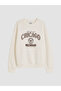 Ecru Chicago Printed Girls' Thick Sweatshirt - 2