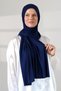 Women's Viscose Shawl Flexible Hijab Long Seasonal Navy Blue