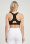 Women Brand Logo Padded Training Sports Bra, Black - 4