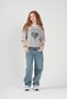 Girl's "Be Yourself" Leopard Print Ribbed Oversize T-Shirt - Cotton Ringer T-Shirt - 3