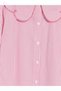 Alita City Lcw Kids Pink Linen Look Striped Standard & Regular Girls' Shirt with a Difference - 4
