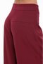 Women's Leather Buckle Detailed Front Pleated Design Wide Leg Trousers - 7