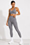 Women's Gray High Waist Slimming Stretchy Leggings - 2