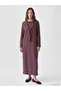 Lcw Modest Burgundy Striped Dress with Tie Detail