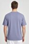 Men Relaxed Fit Short Sleeve Training T-Shirt, Light Violet - 4