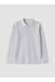 Two Mt Shop Quality Lcw Kids Gray Plain Standard & Regular Long Sleeve Boys' T-Shirt