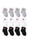 Wak Women's Teddy Bear Patterned Short Socks 12-Pack, 80% Cotton Seamless Toe, Breathable Soft Ankle Socks, Black White Gray