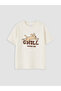 Nevavm Oval Collar Printed Boys' T-Shirt with Difference - 2