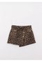Girl's Leopard Patterned Denim Shorts Skirt - 2