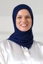 Women's Viscose Shawl Flexible Hijab Long Seasonal Navy Blue - 6