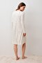 Long Sleeve Buttoned Patterned Lycra Viscose Short Nightgown - 5