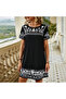 Women's Black Embroidered Dress - 4