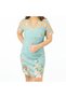 Women's Green Floral A-line Short sleeve Dress - 6