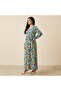 Women's Floral Long sleeve Maxi Dress - 4