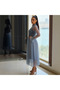 Women's Gray Midi Dress - 5