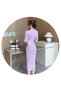 Women's Purple Bodycon Long sleeve Midi Dress - 7