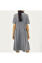 Women's Striped Short sleeve Dress - 2