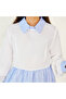 Women's White Blue Plaid Dress - 6