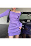 Women's Purple Mini Dress - 2