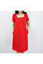 Women's Red Short sleeve Midi Dress - 6