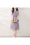 Women's Purple Floral Short sleeve Midi Dress - 4
