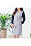 Women's Gray Black Long sleeve Dress - 6