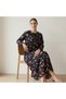 Women's Black Pink Floral Round neck Maxi Dress - 3