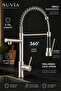 Industrial Kitchen Faucet Professional Spring Spiral Flexible Sink Tap with Dual Water Outlets - 3