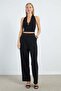 Stoned Waist Velcro Palazzo Trousers - 3