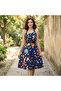 Women's Blue Polka dot Halter neck Sleeveless Dress