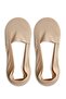 Premium - Laser Cut Combed Cotton Sneaker Ballet Socks Black-Tan 2-Pack - 6