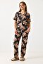 Women's Teddy Bear Printed Pajama Set Black - 2