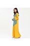 Women's Yellow Striped Long sleeve Maxi Dress - 4