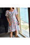 Women's White Floral Dress - 8