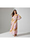 Women's Purple Tie-dye print Smock Maxi Dress - 4
