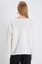 Openwork Sleeves Boat Neck Wide Sleeve Knitwear Sweater - 8