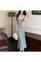 Women's Green Mermaid Long sleeve Maxi Dress - 8