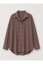 Women's Shirt and Pocketed Trousers with Elastic Waistband Set Brown - 2