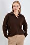 Velvet Polo Collar Knit Sweater
