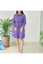 Women's Purple Floral Long sleeve Midi Dress - 7