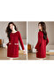 Women's Red Long sleeve Mini Dress - 5