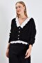 Collar and Hem Lace-Up Knitwear Cardigan - 5