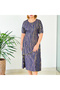 Women's Blue Striped Midi Dress - 4